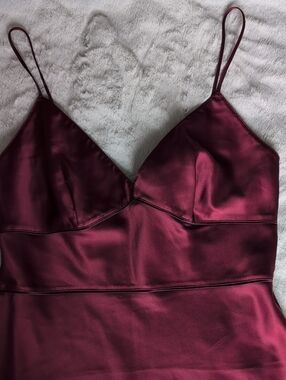 Satin Burgundy Slip Dress